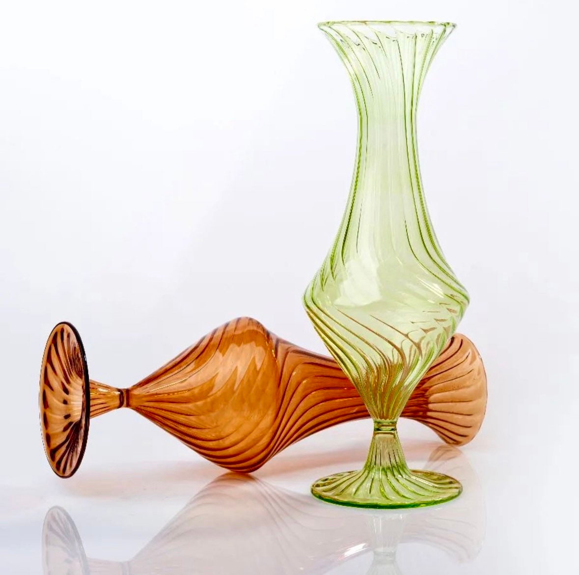 Blown Glass Large vase - Vase Set - Tall vase - Blown Glass vase - Decorative vase - Handmade vase - Wedding vases - Modern vase - deco