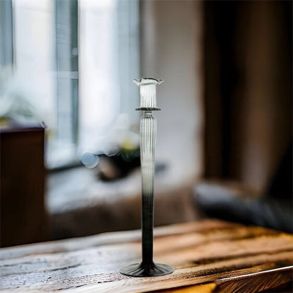 Shaded Black Handmade Glass Candle Holder - Les Trois Pyramides
