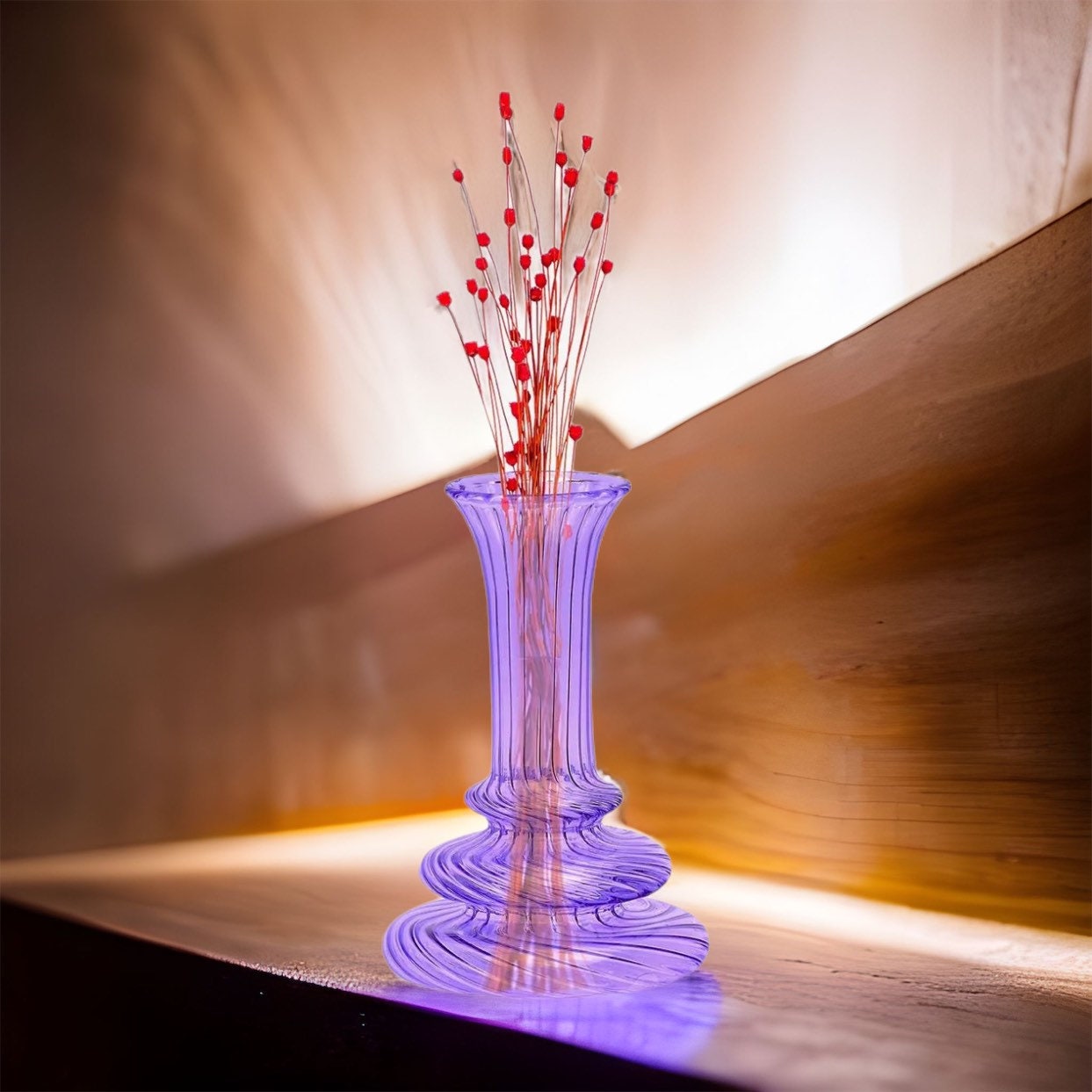 Personalized Vase - Small Vase - Blown Glass Vase - Decorative Vase - Vase Decor - Flower Vase Centerpiece- Modern Vase - Flower Vase Glass | Les Trois Pyramides 