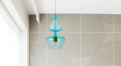 Blue Handmade Deco Light Fixture - Les Trois Pyramides