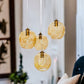 Set of Four blown glass light pendants + Ceiling plate for living room decor
