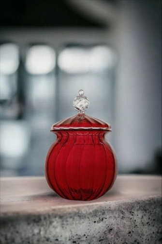  Glass Candy Jar - Personalized Candy Jar - Candy Jar - Christmas Cookie Jar - Sugar Jar - Easter Candy Jar - Decorative Blown Glass Jar | Les Trois Pyramides