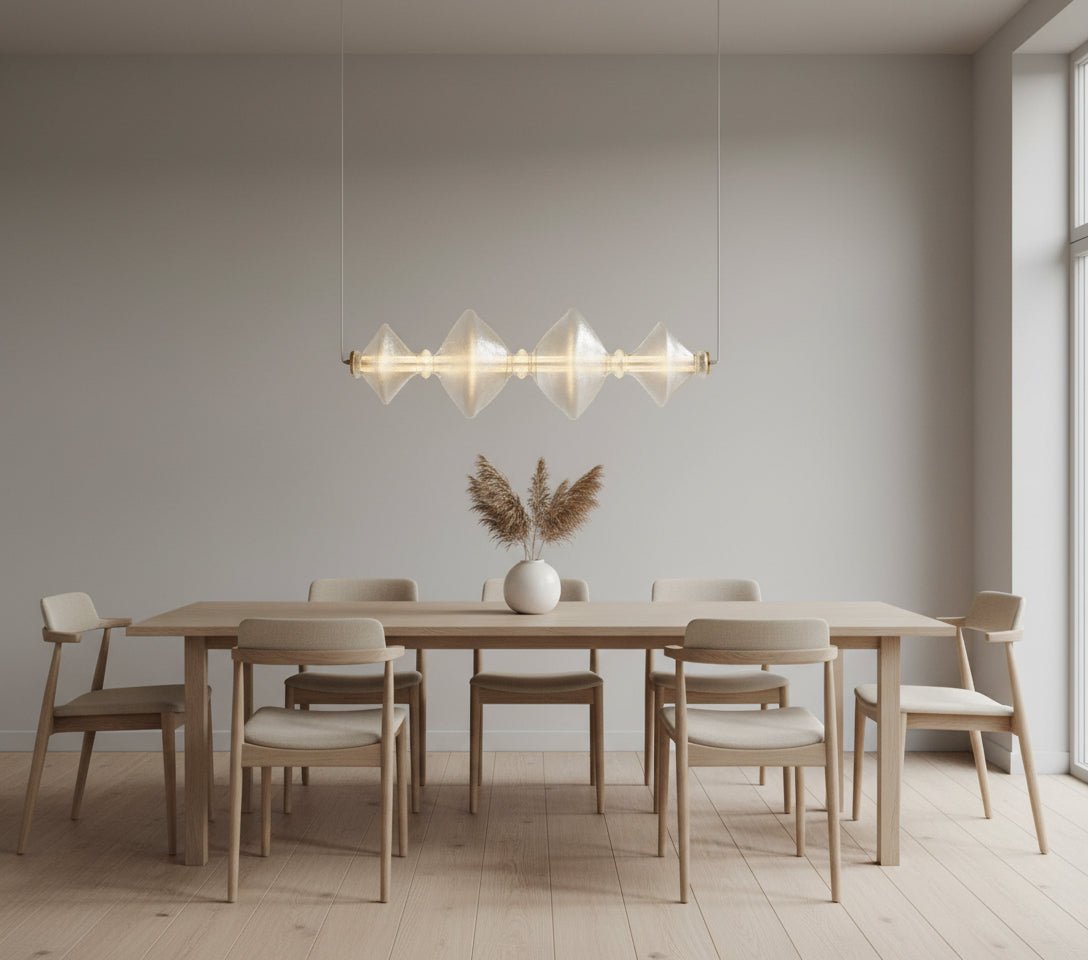 Frosted Glass Light Fixture - Les Trois Pyramide