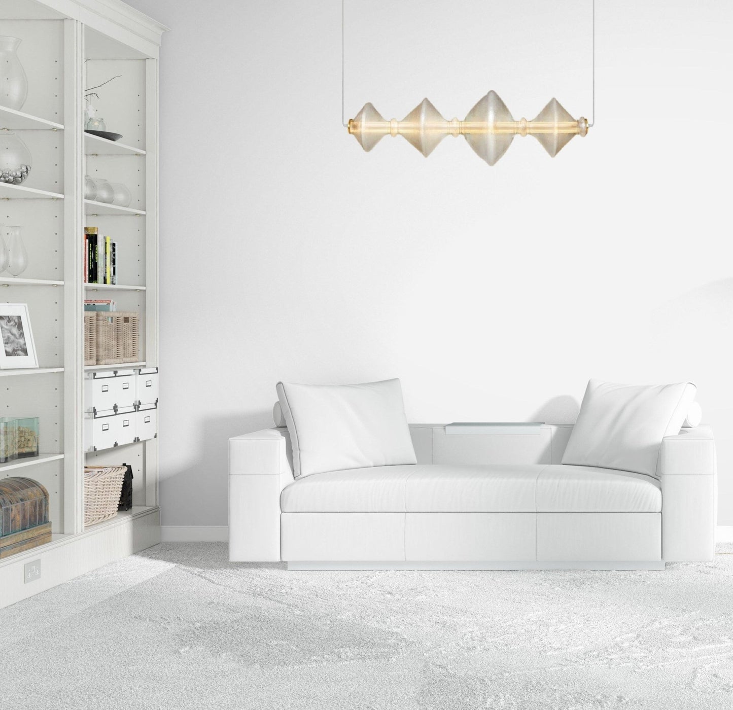 Frosted Glass Light Fixture - Les Trois Pyramide