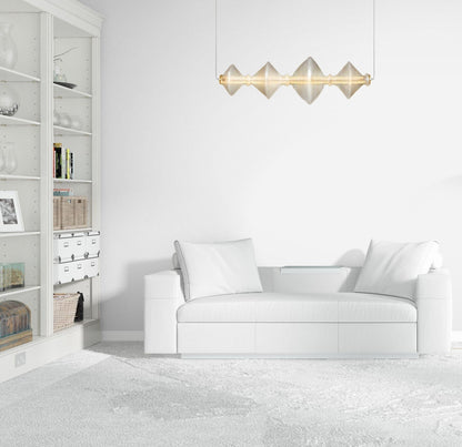 Frosted Glass Light Fixture - Les Trois Pyramide