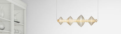 Frosted Glass Light Fixture - Les Trois Pyramide