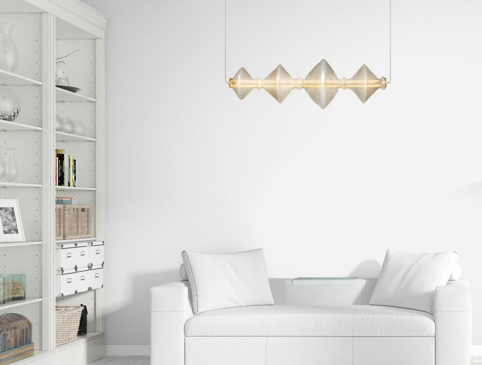 Frosted Glass Light Fixture - Les Trois Pyramide