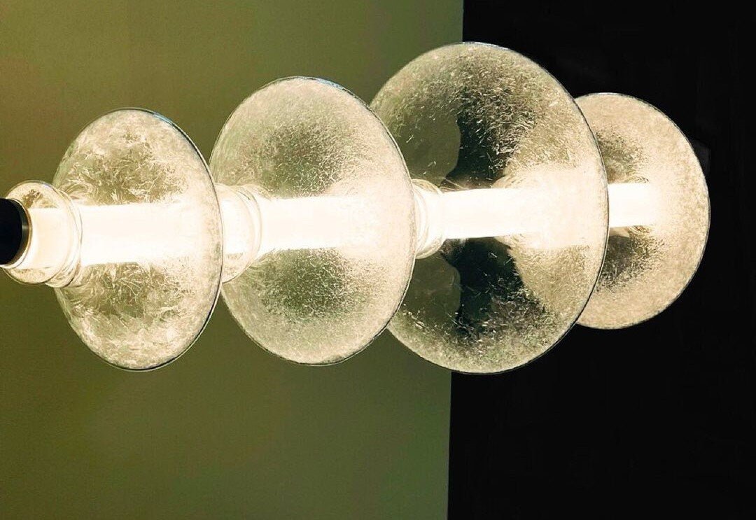 Frosted Glass Light Fixture - Les Trois Pyramide